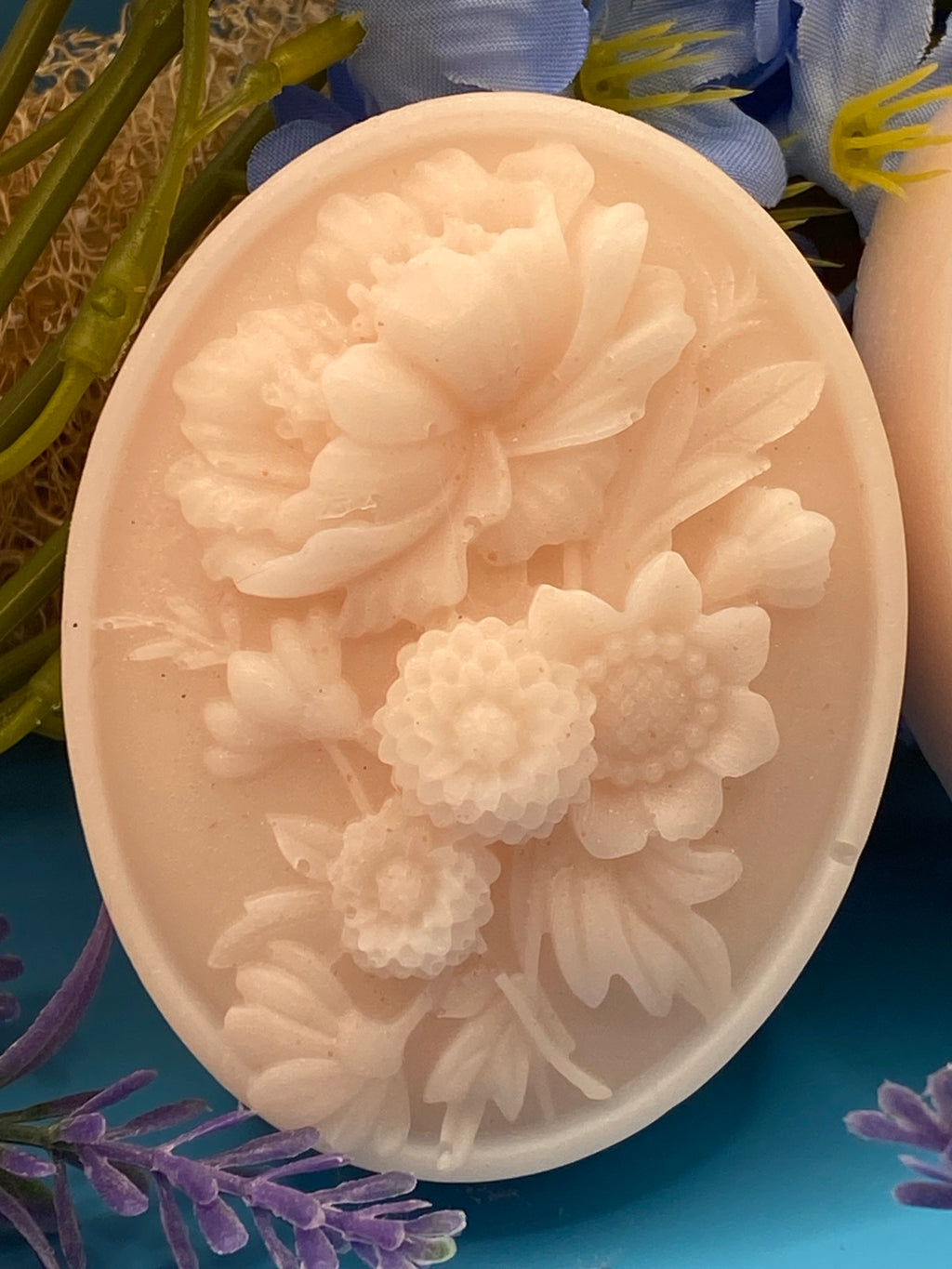 Oval Floral Goat's Milk Soap - Set of 4 Elegant Bars