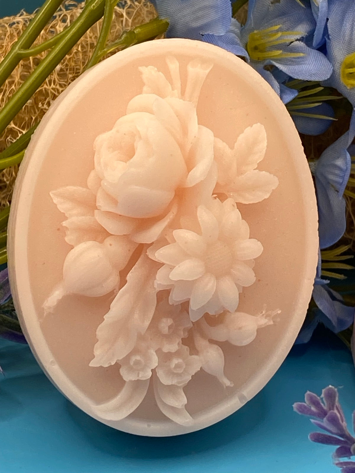 Oval Floral Goat's Milk Soap - Set of 4 Elegant Bars