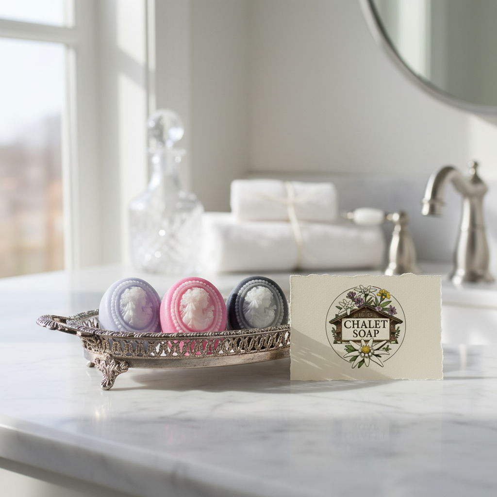 Bathroom display with logo