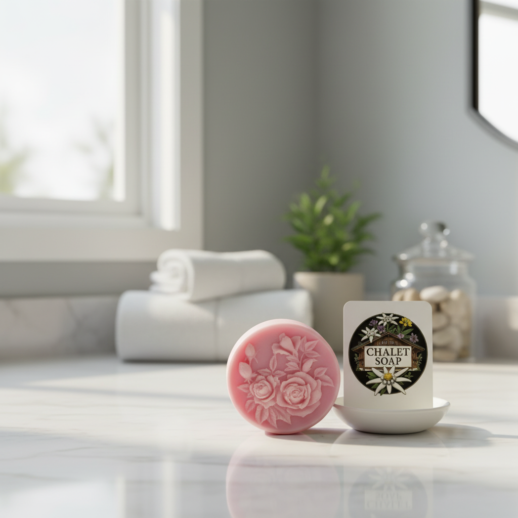 Bathroom display with logo