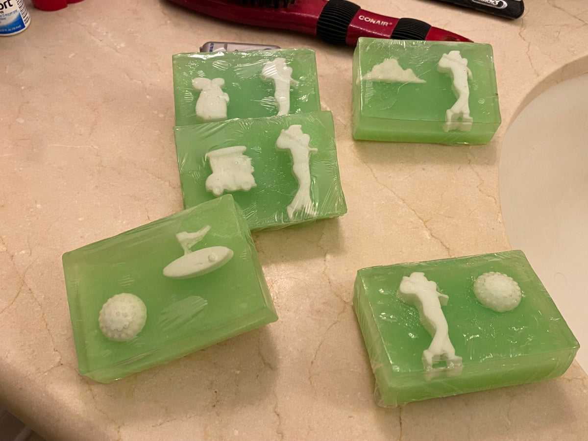 Golf Scene Glycerin Soap Gift Set - Set of 4 Handcrafted Bars