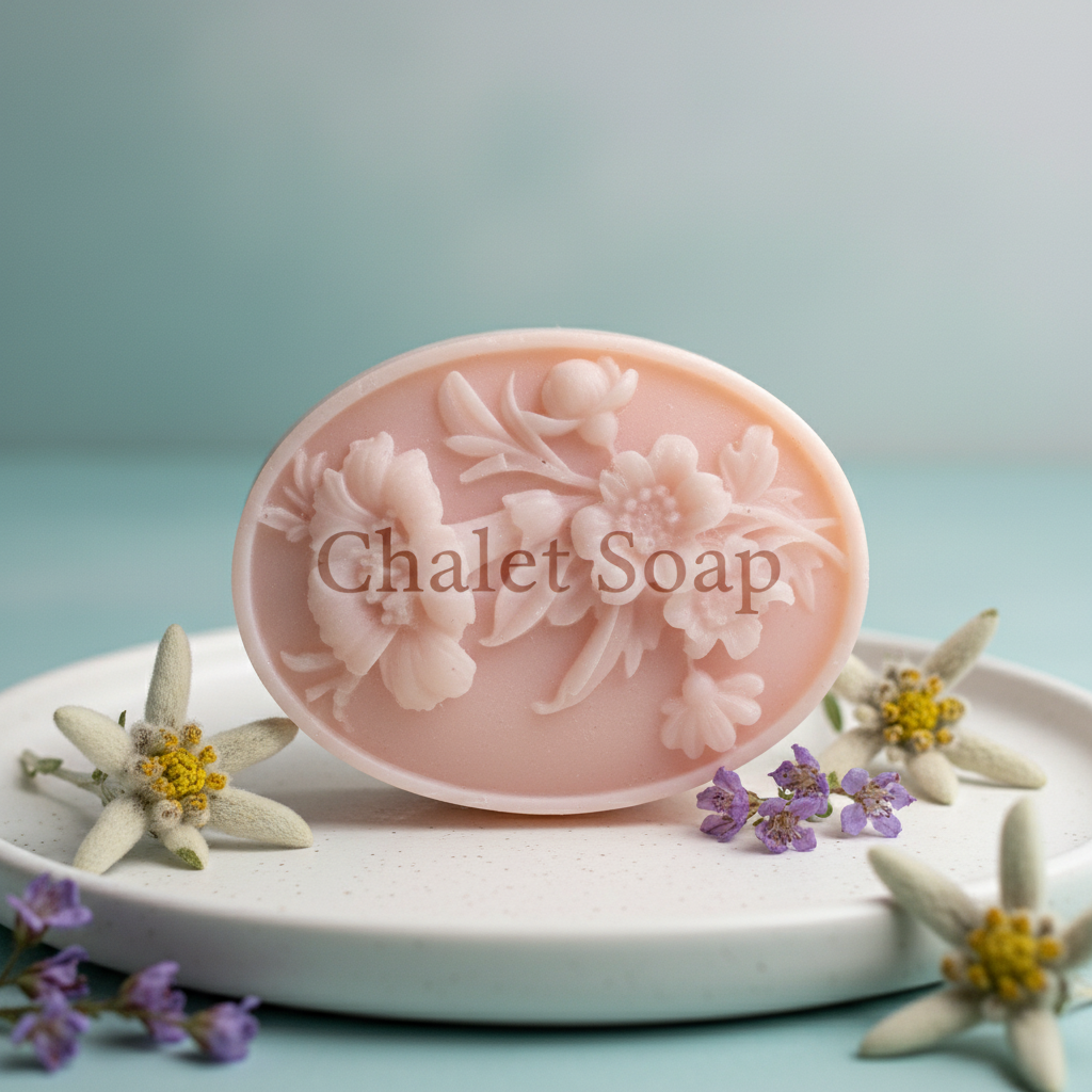 Single oval floral soap