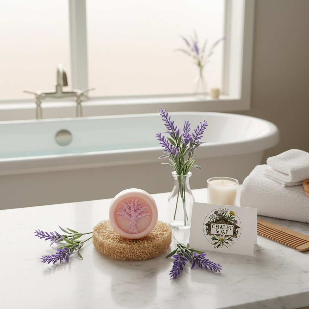 Spa bathroom with lavender