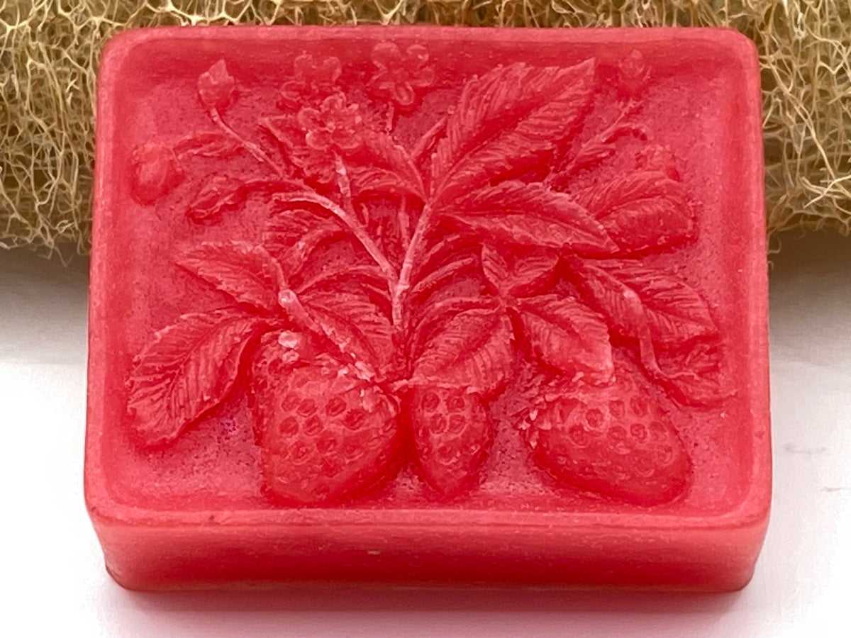 Strawberry Embossed Hand Soap - Glycerin Bar